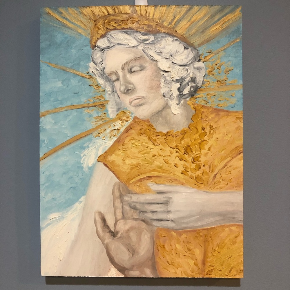 16”x12” Golden Angel Oil Painting